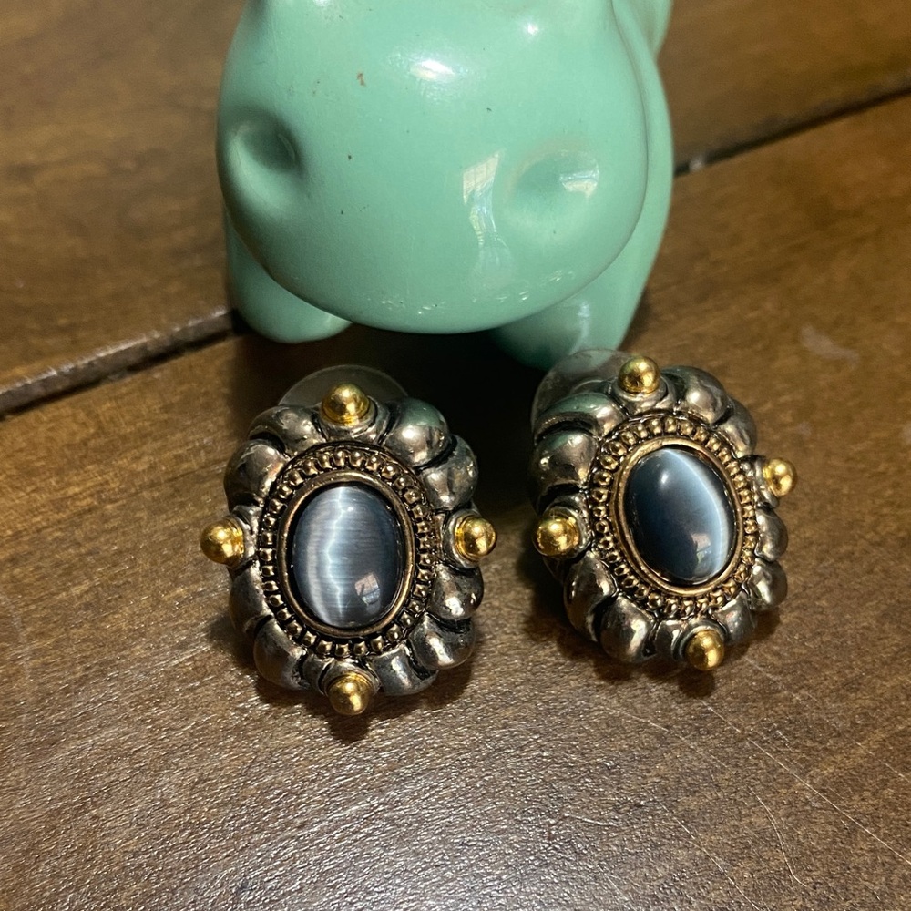 Vintage Style Silver and Gold tone Earrings
